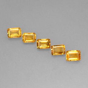 4.21 ct Yellow Citrine Gemstone, Citrine Gem in Octagon Facet Shape for Sale.