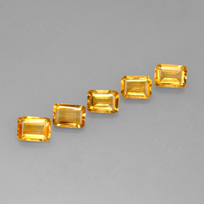 4.21 ct Yellow Citrine Stone, Natural Citrine in Octagon Facet Shape for Sale