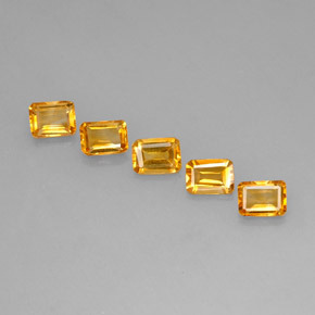 4.64 ctw Yellow Citrine Gemstones, Citrine Gems in Octagon Step Cut Shape for Sale.
