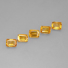 4.64 ctw Yellow Citrine Stones, Natural Citrine in Octagon Step Cut Shape for Sale