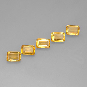 4.22 ct Yellow Citrine Stone, Natural Citrine in Octagon Facet Shape for Sale
