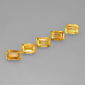 4.40 ct Yellow Citrine Stone, Natural Citrine in Octagon Facet Shape for Sale