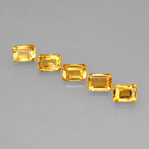 5.38 ct Gold Citrine Gemstone, Citrine Gem in Octagon Facet Shape for Sale.