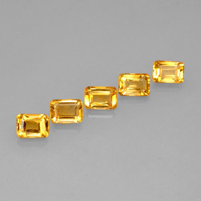 5.38 ct Gold Citrine Stone, Natural Citrine in Octagon Facet Shape for Sale