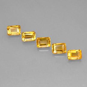 5.31 ctw Golden Citrine Gemstones, Citrine Gems in Octagon Step Cut Shape for Sale.