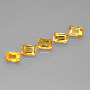 5.31 ctw Golden Citrine Stones, Natural Citrine in Octagon Step Cut Shape for Sale