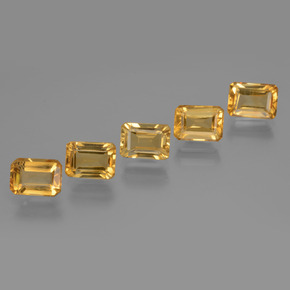 5.57 ct Gold Citrine Stone, Natural Citrine in Octagon Step Cut Shape for Sale