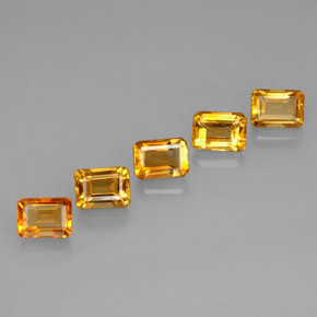 6.21 ct Yellow Citrine Stone, Natural Citrine in Octagon Facet Shape for Sale
