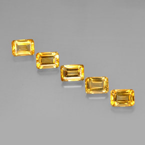 5.58 ctw Golden Citrine Gemstones, Citrine Gems in Octagon Step Cut Shape for Sale.
