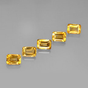 5.58 ctw Golden Citrine Stones, Natural Citrine in Octagon Step Cut Shape for Sale