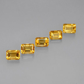 5.77 ctw Yellow Citrine Stones, Natural Citrine in Octagon Step Cut Shape for Sale