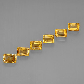7.23 ct Gold Citrine Stone, Natural Citrine in Octagon Facet Shape for Sale