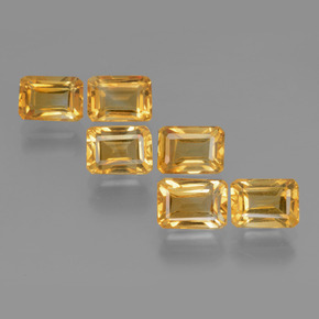 6.92 ctw Golden Citrine Stones, Natural Citrine in Octagon Step Cut Shape for Sale
