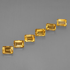6.86 ctw Yellow Citrine Stones, Natural Citrine in Octagon Step Cut Shape for Sale