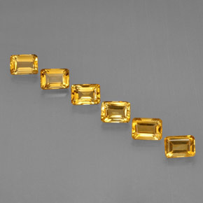6.68 ct Gold Citrine Gemstone, Citrine Gem in Octagon Step Cut Shape for Sale.