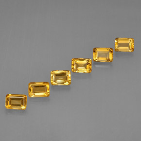 6.68 ct Gold Citrine Stone, Natural Citrine in Octagon Step Cut Shape for Sale