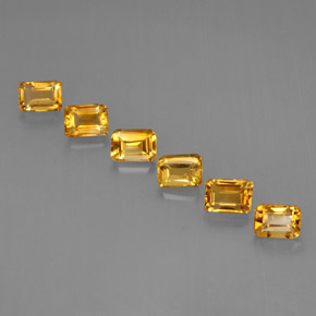 6.62 ct Yellow Citrine Gemstone, Citrine Gem in Octagon Facet Shape for Sale.