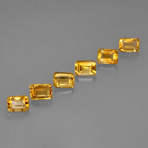 6.62 ct Yellow Citrine Stone, Natural Citrine in Octagon Facet Shape for Sale