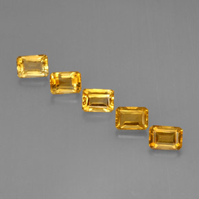 5.09 ct Yellow Citrine Gemstone, Citrine Gem in Octagon Facet Shape for Sale.