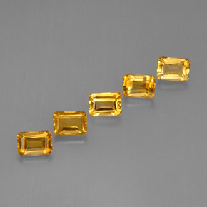 5.09 ct Yellow Citrine Stone, Natural Citrine in Octagon Facet Shape for Sale