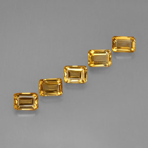 5.40 ctw Golden Citrine Stones, Natural Citrine in Octagon Step Cut Shape for Sale