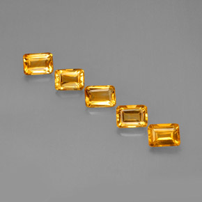 5.05 ct Gold Citrine Gemstone, Citrine Gem in Octagon Facet Shape for Sale.