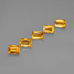 5.05 ct Gold Citrine Stone, Natural Citrine in Octagon Facet Shape for Sale