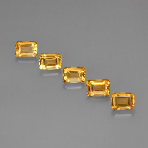 4.82 ct Gold Citrine Gemstone, Citrine Gem in Octagon Step Cut Shape for Sale.