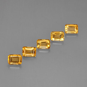 4.82 ct Gold Citrine Stone, Natural Citrine in Octagon Step Cut Shape for Sale