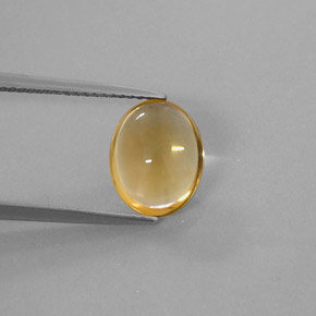 2.43 ct Gold Citrine Stone, Natural Citrine in Oval Cabochon Shape for Sale