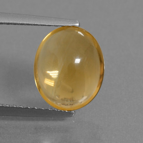 2.70 ct Yellow Citrine Gemstone, Citrine Gem in Oval Cabochon Shape for Sale.