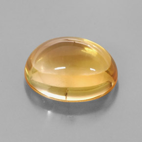 3.51 ct Yellow Citrine Stone, Natural Citrine in Oval Cabochon Shape for Sale