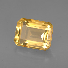 2.25 ct Yellow Citrine Stone, Natural Citrine in Octagon Facet Shape for Sale