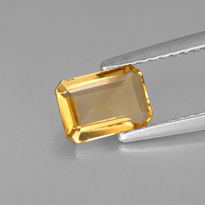 0.87 ct Yellow Citrine Gemstone, Citrine Gem in Octagon Facet Shape for Sale.