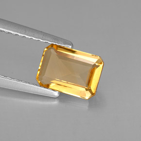 0.87 ct Yellow Citrine Stone, Natural Citrine in Octagon Facet Shape for Sale