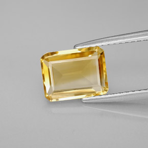 1.97 ct Yellow Citrine Gemstone, Citrine Gem in Octagon Facet Shape for Sale.