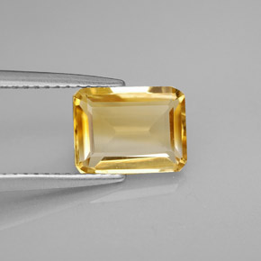1.97 ct Yellow Citrine Stone, Natural Citrine in Octagon Facet Shape for Sale
