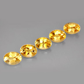 3.67 ct Yellow Citrine Stone, Natural Citrine in Oval Facet Shape for Sale