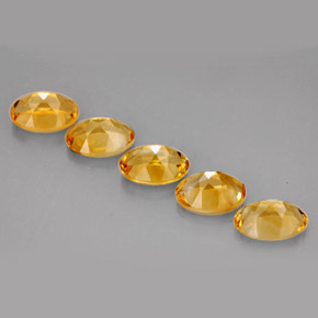 Citrine Gemstone in 7 x 5 mm (calibrated) Size for Sale, Citrine Stone in Yellow Golden Color