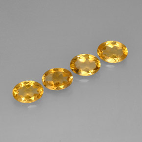2.84 ct Yellow Citrine Stone, Natural Citrine in Oval Facet Shape for Sale