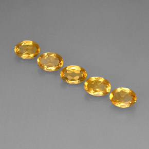 3.66 ct Yellow Citrine Gemstone, Citrine Gem in Oval Facet Shape for Sale.