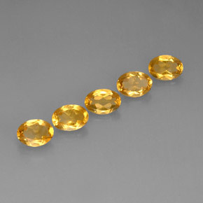 3.66 ct Yellow Citrine Stone, Natural Citrine in Oval Facet Shape for Sale