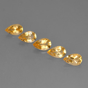 4.05 ct Gold Citrine Gemstone, Citrine Gem in Pear Facet Shape for Sale.