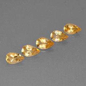 4.05 ct Gold Citrine Stone, Natural Citrine in Pear Facet Shape for Sale