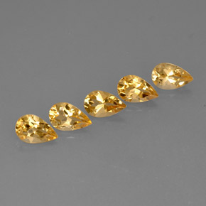 4.09 ct Yellow Citrine Stone, Natural Citrine in Pear Facet Shape for Sale