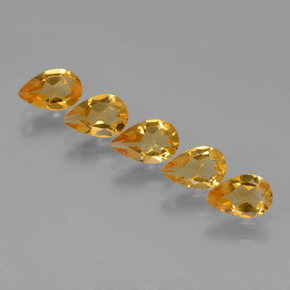 3.18 ct Gold Citrine Gemstone, Citrine Gem in Pear Facet Shape for Sale.