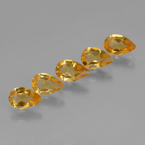 3.18 ct Gold Citrine Stone, Natural Citrine in Pear Facet Shape for Sale