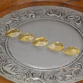 Citrine Gemstones in 8 x 5 mm (calibrated) Size for Sale, Citrine Stones in Medium Gold  Color