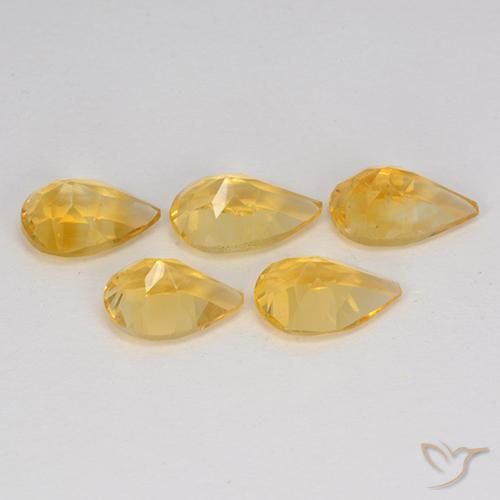 Citrine Gemstones in 7.7 x 5 mm Size for Sale, Citrine Stones in Medium Gold  Color