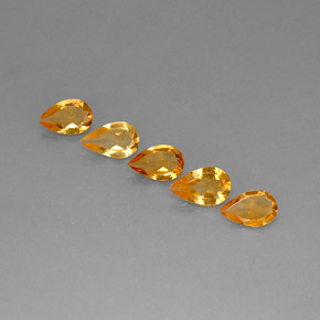 2.78 ct Yellow Citrine Gemstone, Citrine Gem in Pear Facet Shape for Sale.